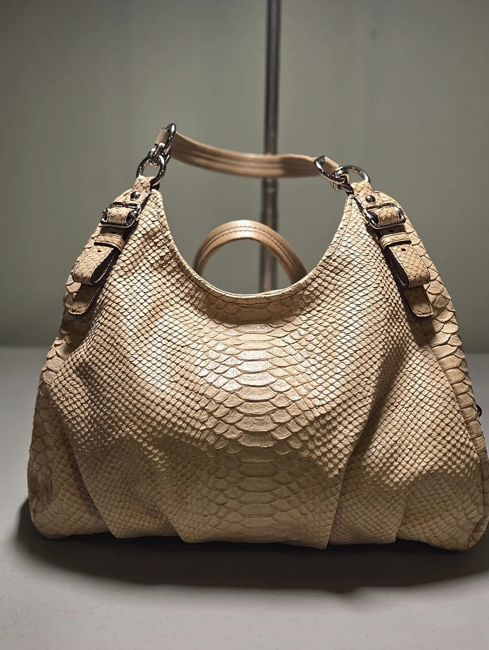 Coach Luxe Python Snakeskin Embossed Leather Maggie Madison Hobo Bag NEW • Rare - Picture 5 of 16